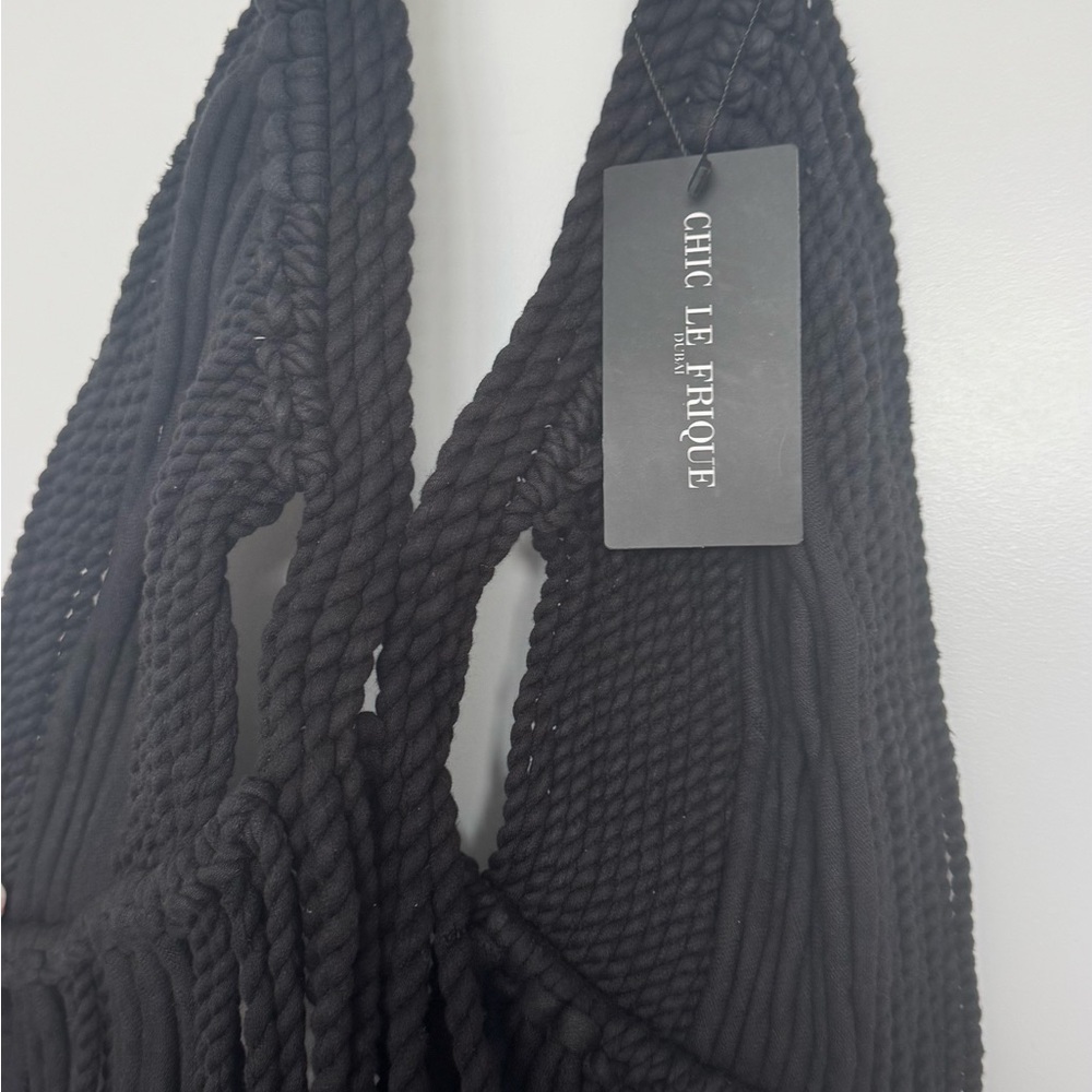 Black ROPE Halter Dress - Picture 3 of 11